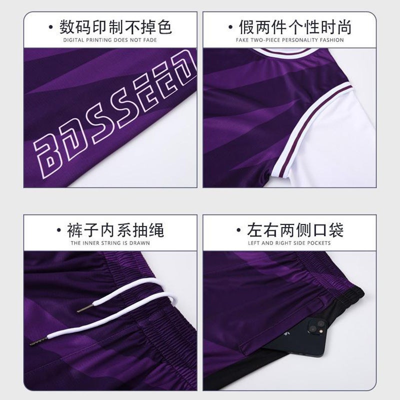 Children'S Men'S Indoor Training Basketball Uniform Suit Outdoor Sports Women'S Jersey Adult Factory Black - Image 4