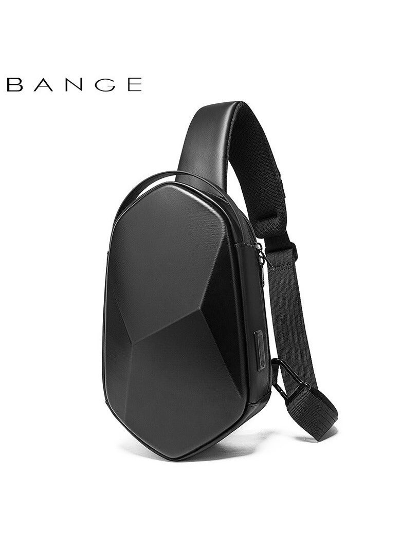 BANGE Fashion Waterproof Sling Chest Bag Large Capacity 7213 BANGE New Oxford Black - Image 1
