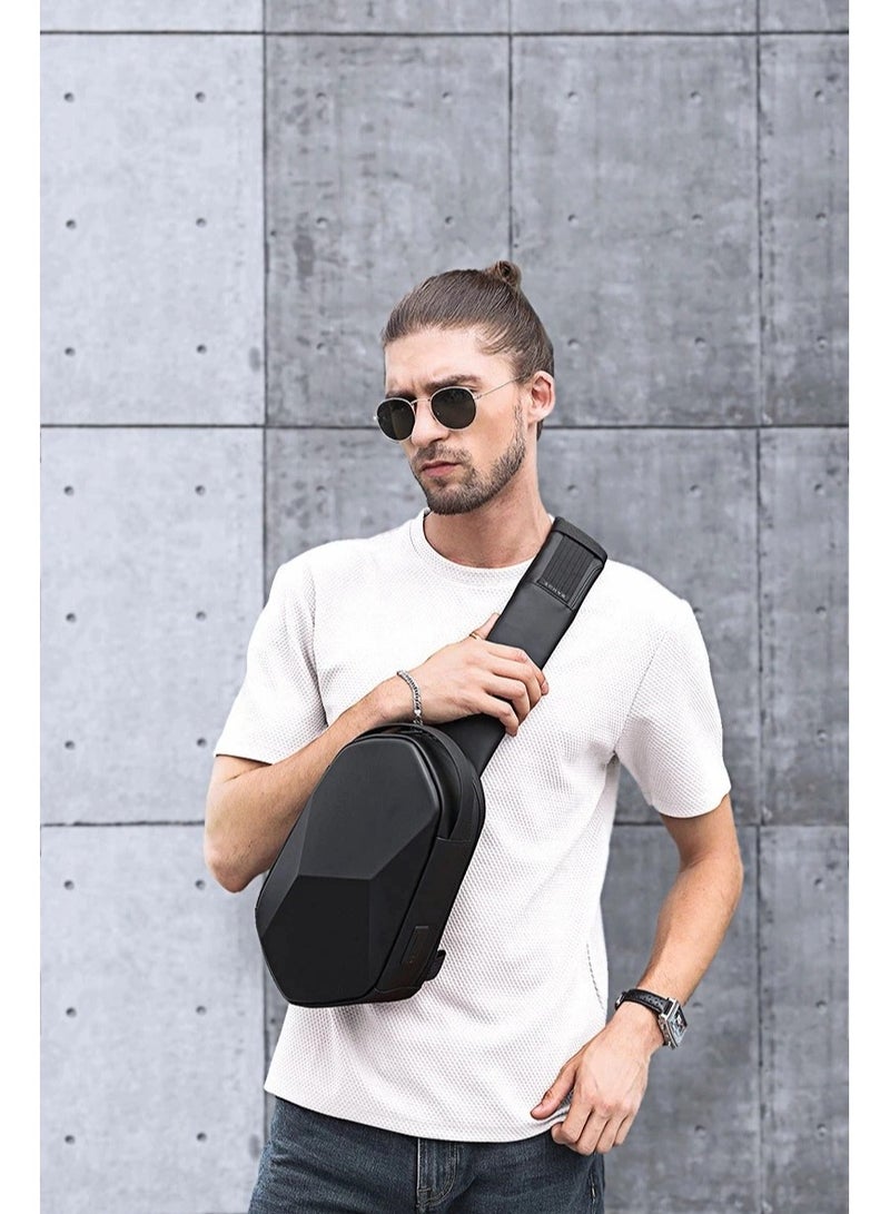 BANGE Fashion Waterproof Sling Chest Bag Large Capacity 7213 BANGE New Oxford Black - Image 3