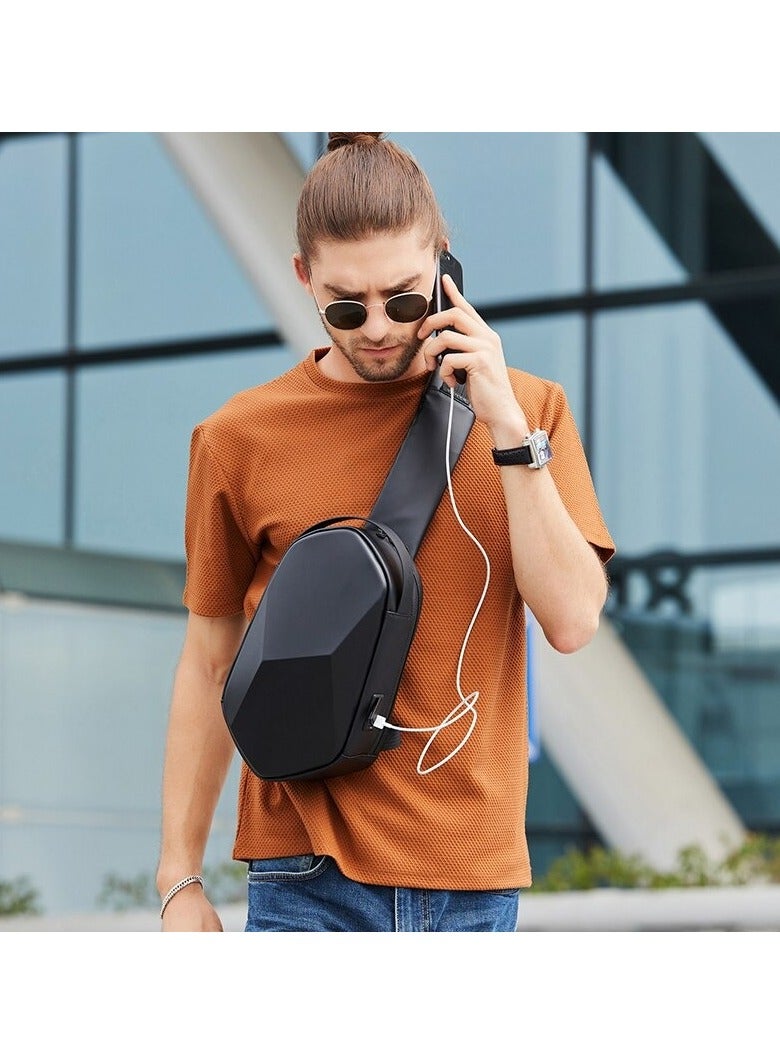 BANGE Fashion Waterproof Sling Chest Bag Large Capacity 7213 BANGE New Oxford Black - Image 4