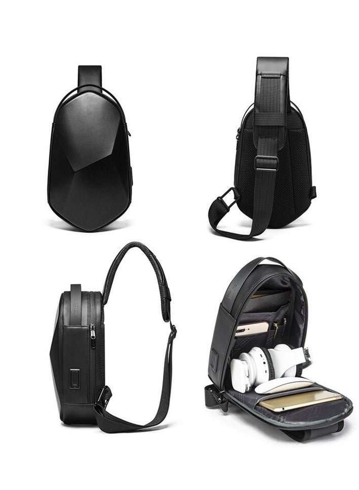 BANGE Fashion Waterproof Sling Chest Bag Large Capacity 7213 BANGE New Oxford Black - Image 5