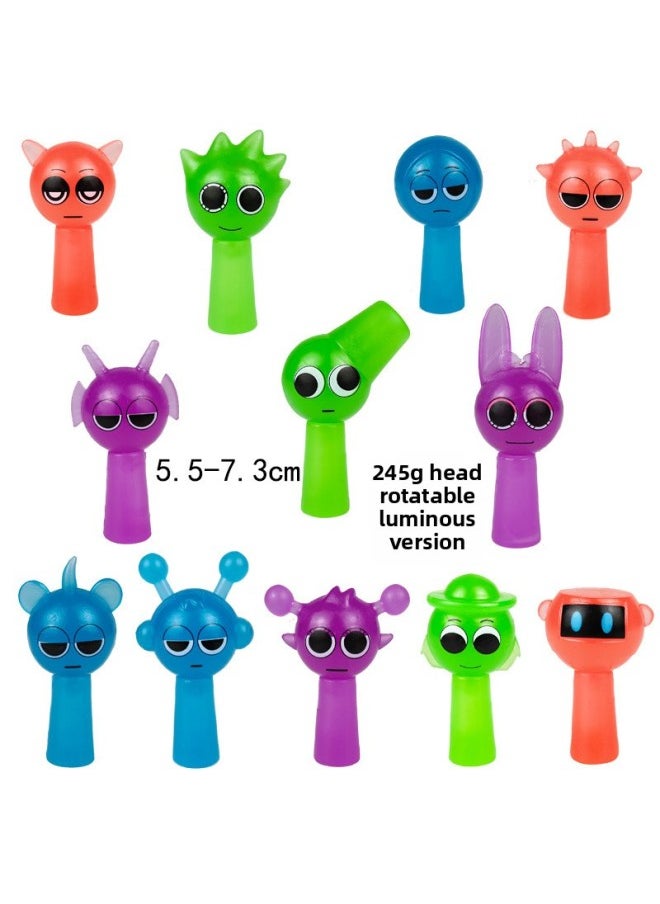 null - Rhythm Box Hand-made Doll Depler Simon Jeven Music Game Peripheral Model Ornaments-Color:Rhythm Box Luminous Version (12 Styles) [head Can Be Rotated] - Image 1