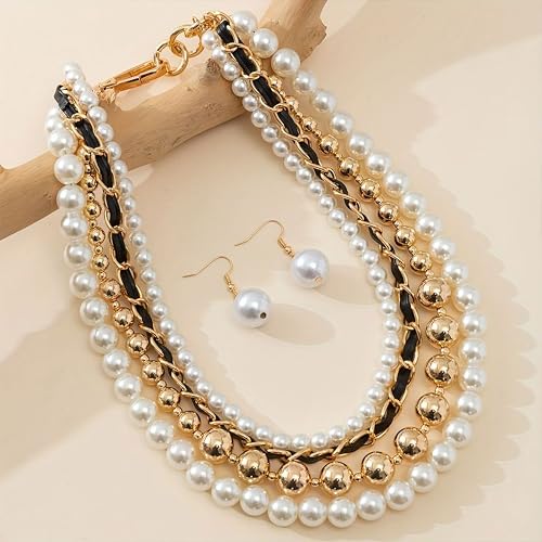 INDIKONB Gold and Off-White Moti Pearl Beads Jewelry Making Materials Set - Beads for Jewellery Making, Earring Making, DIY Art and Craft (Off White + Gold) - Image 3
