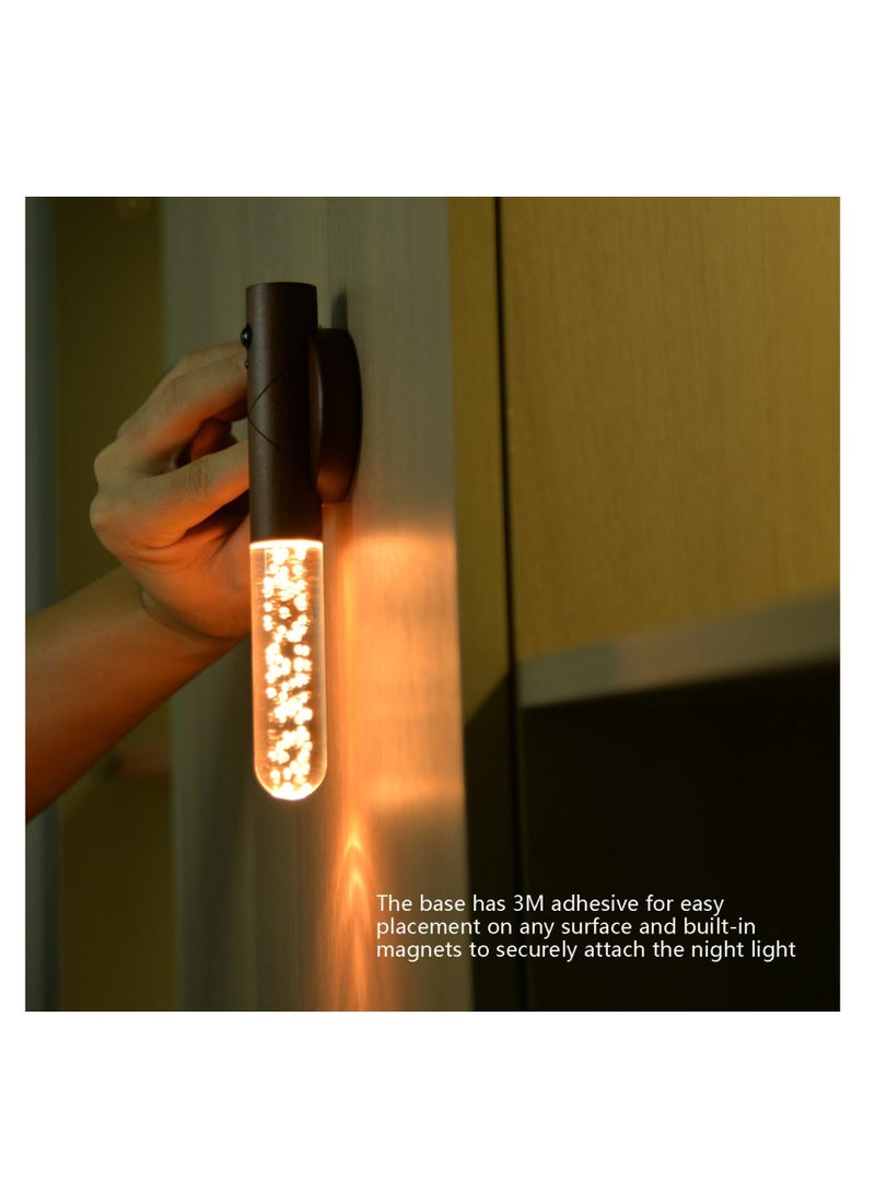 إكسفور Motion Sensor Night Light, Rechargeable Smart Portable Sensor Night Light, Warm White Dimmable Nightlight, Stick-On Magnet Wall Lights, for Bedroom, Stair, Hallway, Kitchen (Walnut) - Image 4