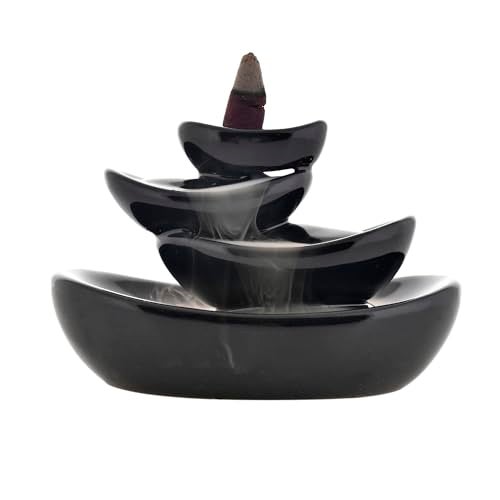 Craftam Ceramic Backflow Smoke Fountain Incense Holder with 20 Cones – Smoke Waterfall Burner for Home Decor, Meditation, Relaxation & Gifts - Image 2