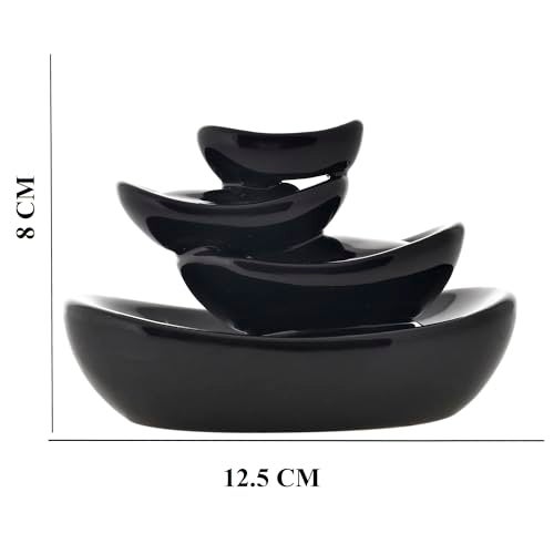 Craftam Ceramic Backflow Smoke Fountain Incense Holder with 20 Cones – Smoke Waterfall Burner for Home Decor, Meditation, Relaxation & Gifts - Image 4