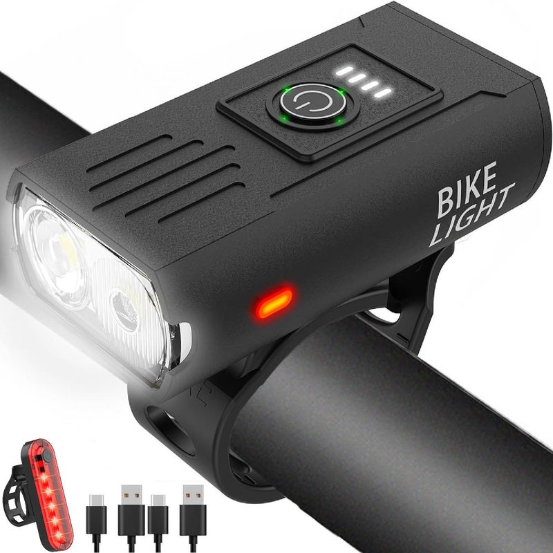 Victoper Bike Light, High Lumens Super Bright Bicycle Light, 6+4 Modes USB Rechargeable Bike Headlight & Tail Light Set, Waterproof Safety Bike Front & Rear Light for Road, Mountain, Night Riding - Image 1