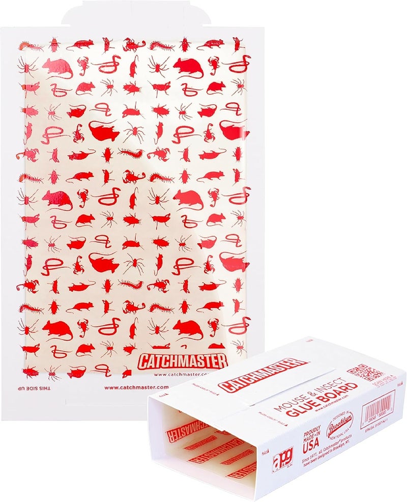 Catchmaster Mouse & Insect Glue Boards 12-Pk, Mouse Traps Indoor for Home, Bulk Glue Traps for Mice and Rats, Adhesive Boards for Inside House, Snake, Lizard, & Spider Trap, Pest Control for Home - Image 1