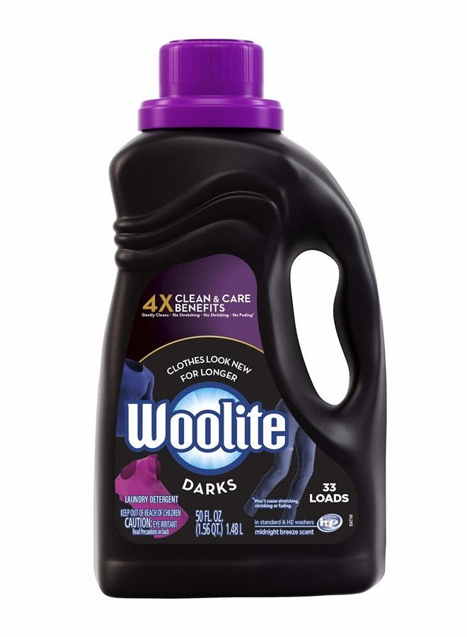 Woolite Dark Care Laundry Detergent, Midnight Breeze Scent, 50 oz/ 33 Loads *Packaging May Vary* (Pack of 2) - Image 1