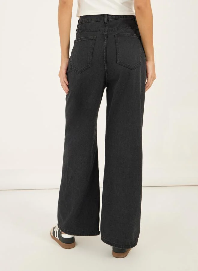 Styli Wide Leg High Rise Stretchable Jeans