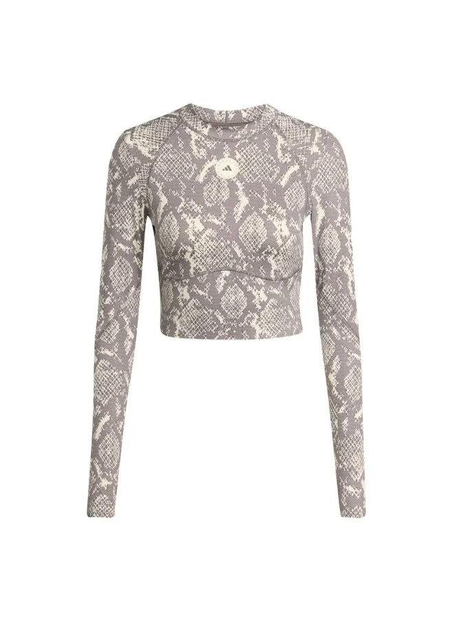 adidas Adidas Asmc Tpr Ls Crp Beige Crop Tops For Women