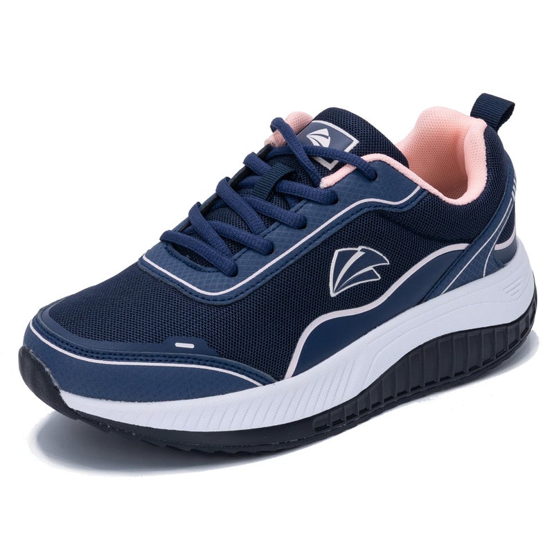 Autper Womens Arch Support Walking Shoes Plantar Fasciitis Orthotic Tennis Sneakers Comfortable Gym Sports Workout Shoe BluePink Size 9 - Image 1
