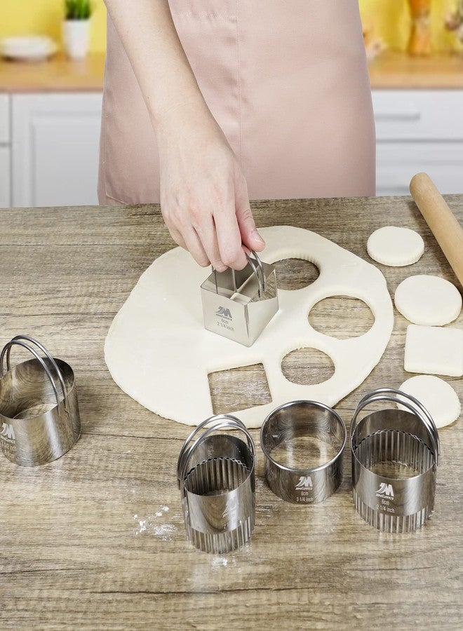 M JINGMEI Square Biscuit Cutter Set 1.75inch 2inch 2.25inch 2.75inch 3.25inch, Stainless Steel Cookies Cutter with Handle, Professional Baking Dough Tools,5pcs set - Image 4