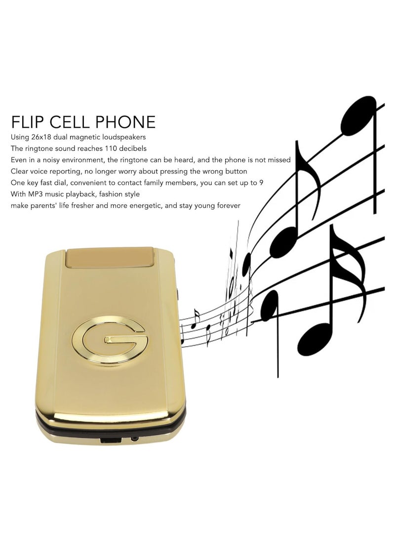 Unlocked Flip Phone for Seniors & Kids - Dual SIM 2G GSM Cell Phone with Big Buttons, Large Display & Loud Speaker, 4800mAh Long Battery Life, SOS Emergency Button, Easy-to-Use Feature Phone