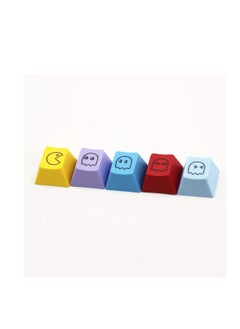 5Pcs R4 Mechanical Keyboard Keycaps Pac-man Theme PBT Material Keycaps Cherry Mx Profile Dip Dye Sublimation Cherry R4 ESC F1-F4 Caps PC Peripherals Accessories