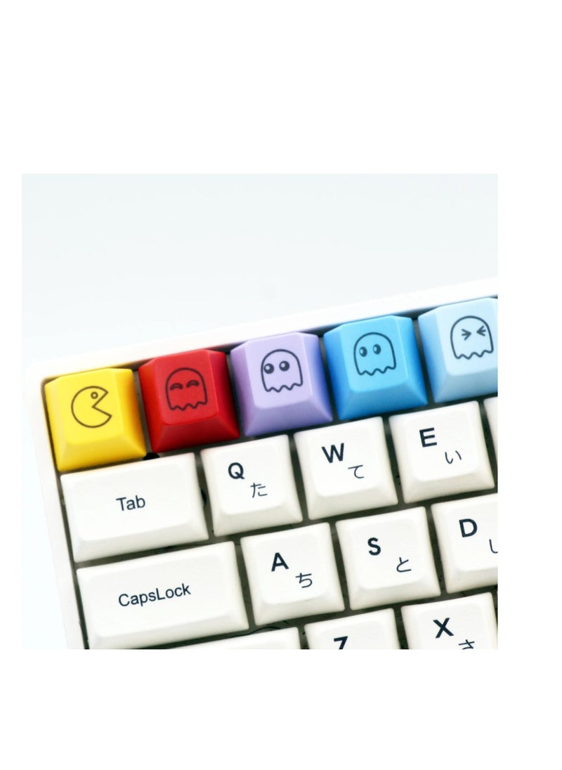 Generic - 5Pcs R4 Mechanical Keyboard Keycaps Pac-man Theme PBT Material Keycaps Cherry Mx Profile Dip Dye Sublimation Cherry R4 ESC F1-F4 Caps PC Peripherals Accessories - Image 1