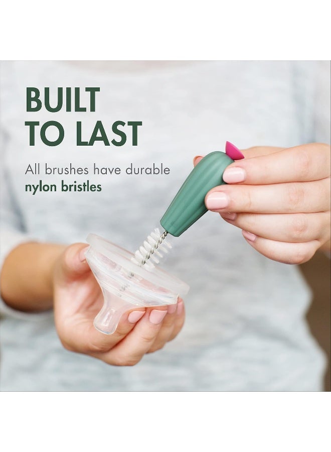 Boon Cacti Bottle Cleaning Brush Set, Terracotta , 4 Piece Set - Image 5