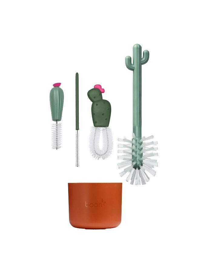 Boon Cacti Bottle Cleaning Brush Set, Terracotta , 4 Piece Set - Image 2