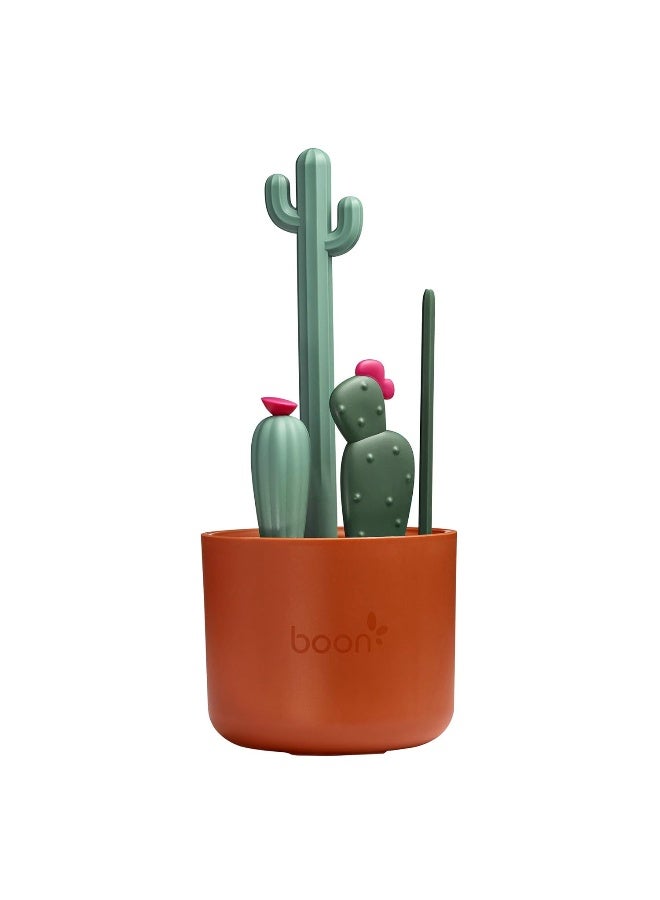 Boon Cacti Bottle Cleaning Brush Set, Terracotta , 4 Piece Set - Image 1