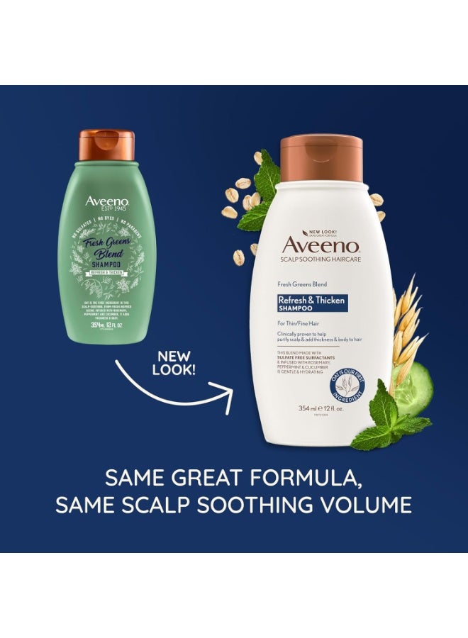 Aveeno Scalp Soothing Fresh Greens Blend Shampoo For Volume, Thickness And Refresh, Sulfate Free Shampoo,354Ml - Image 2