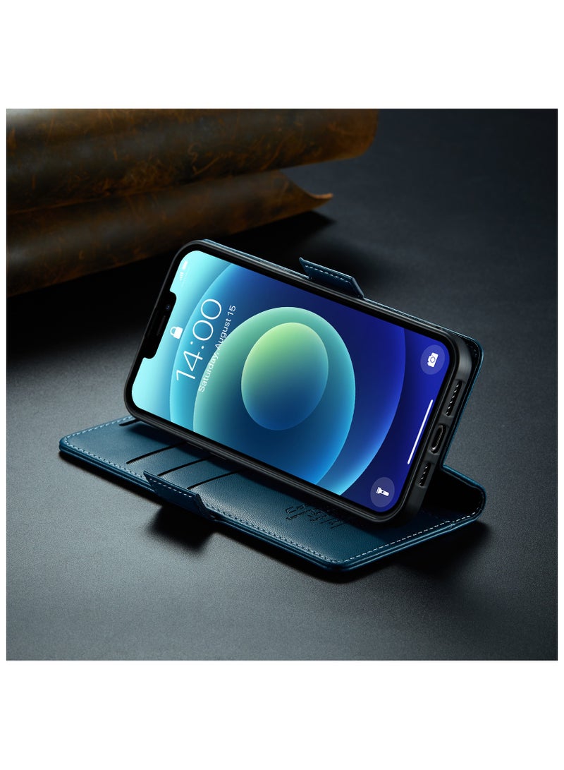 Leather protective cover for iPhone 12 / 12 Pro Blue - Image 5