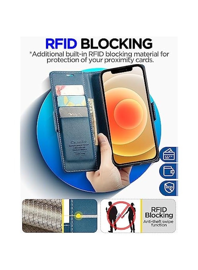 Leather protective cover for iPhone 12 / 12 Pro Blue - Image 4