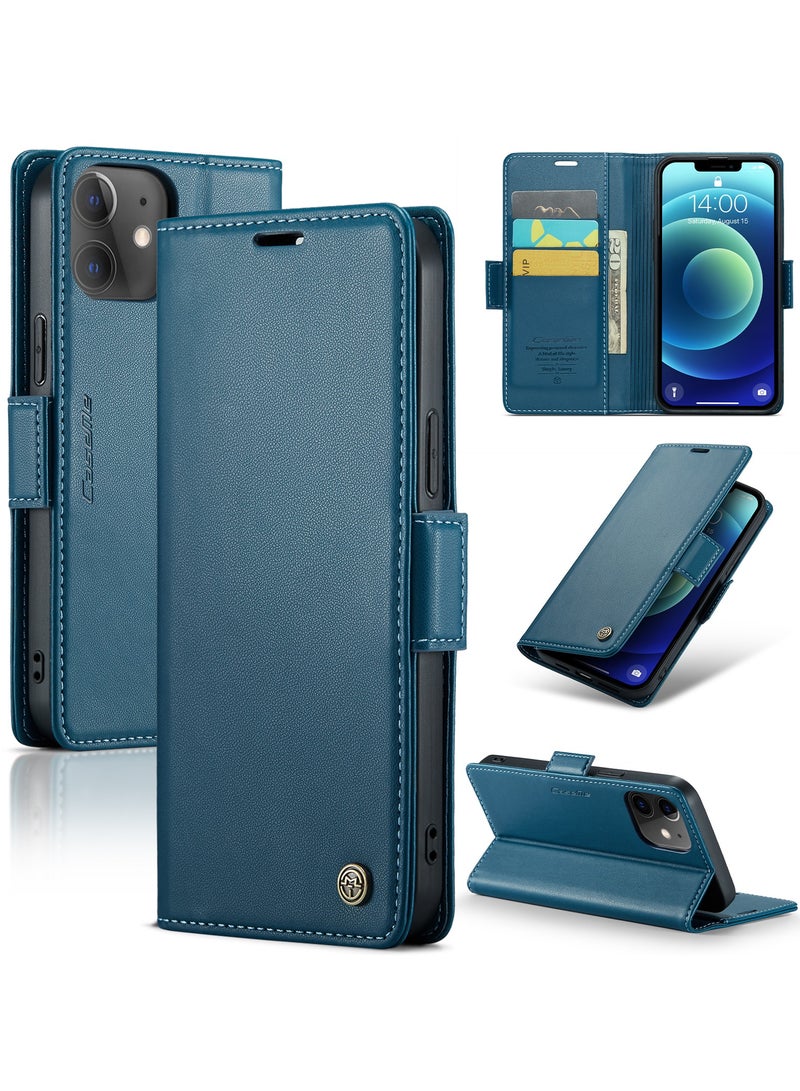 Leather protective cover for iPhone 12 / 12 Pro Blue - Image 1