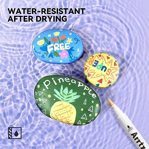 Arrtx Acrylic Markers 30A,Brush Tip Acrylic Paint Pens Markers for Rock Painting, Wood, Ceramic,Glass,Canvas,Metal,Plastic, Fabric, Stone & DIY Projects - Image 4