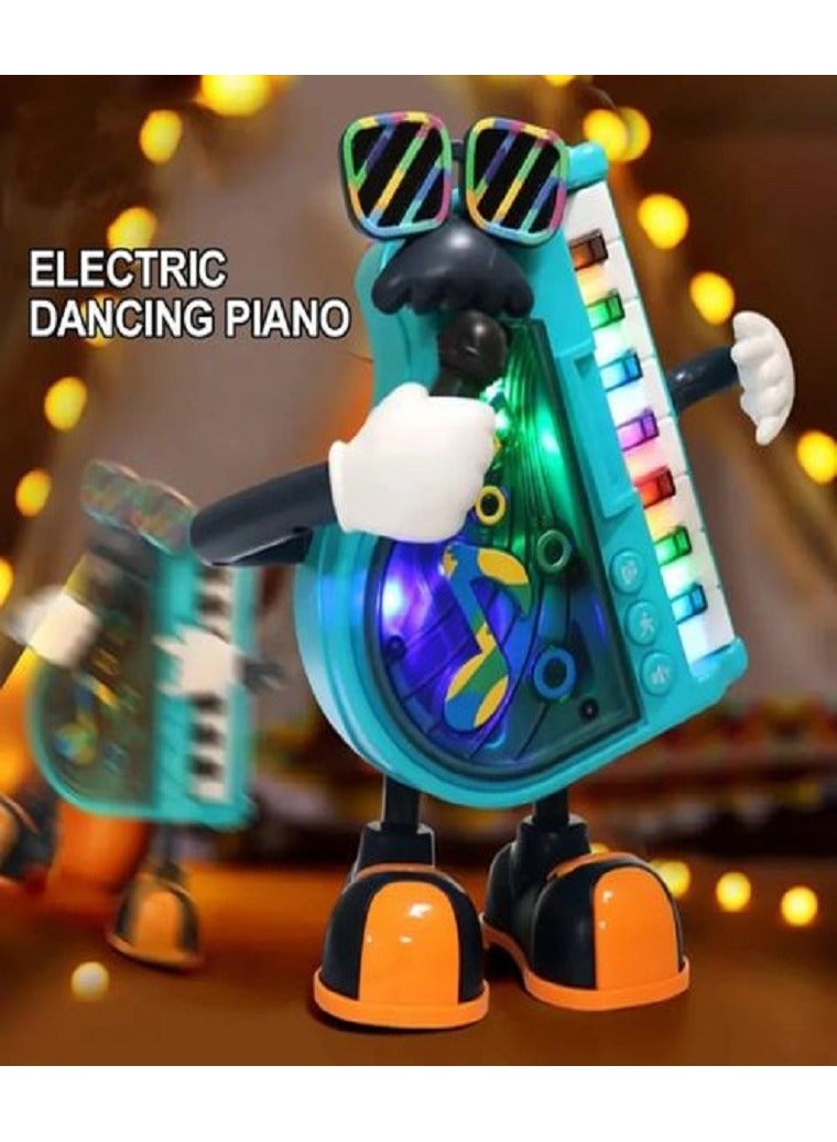 لعبة بيانو رقص بلاستيكية للأطفال عالية الجودة برسوم كرتونية، صوت وضوء - ألعاب موسيقية كهدية للأطفال - Image 1