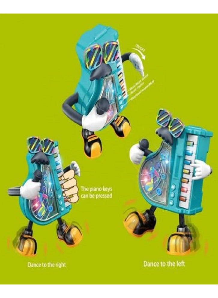 لعبة بيانو رقص بلاستيكية للأطفال عالية الجودة برسوم كرتونية، صوت وضوء - ألعاب موسيقية كهدية للأطفال - Image 2