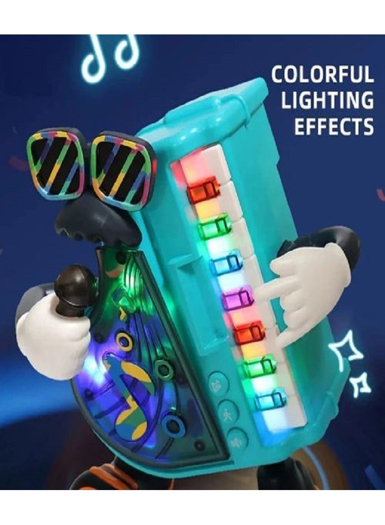 لعبة بيانو رقص بلاستيكية للأطفال عالية الجودة برسوم كرتونية، صوت وضوء - ألعاب موسيقية كهدية للأطفال - Image 3