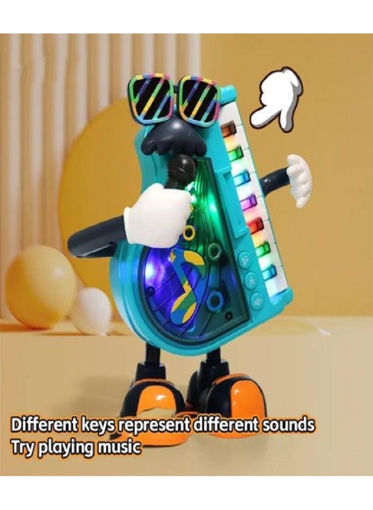 لعبة بيانو رقص بلاستيكية للأطفال عالية الجودة برسوم كرتونية، صوت وضوء - ألعاب موسيقية كهدية للأطفال - Image 5