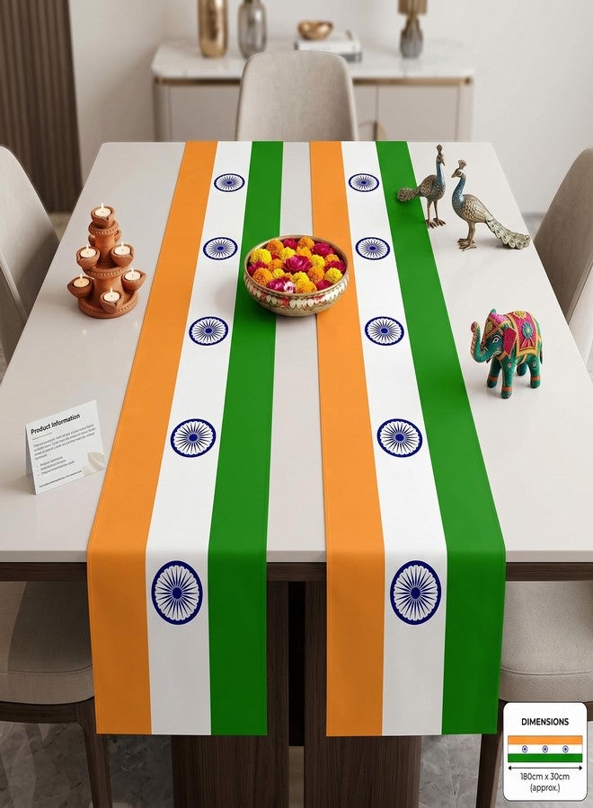 PIBIPAID PIBIMoicy India Indianan Table Runner Decorations 2PCS for Indians Independence Day Flag Party Favors Supplies Table Cover - Image 4