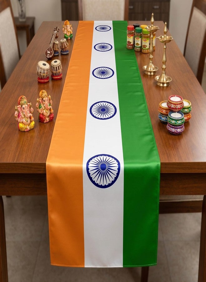 PIBIPAID PIBIMoicy India Indianan Table Runner Decorations 2PCS for Indians Independence Day Flag Party Favors Supplies Table Cover - Image 3