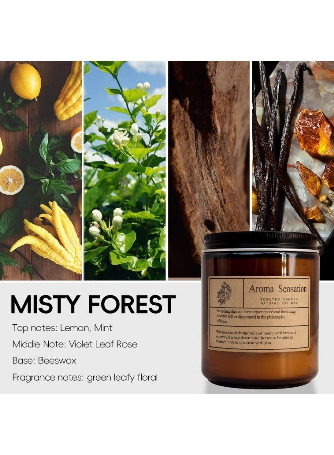 Aroma Sensation Organic Sandalwood Rose Candle - Home Soy Candle, Exclusive Gift for UAE Festivals - Eid al Fitr/Christmas/National Day Atmosphere Home Decoration (7 oz) - Image 3