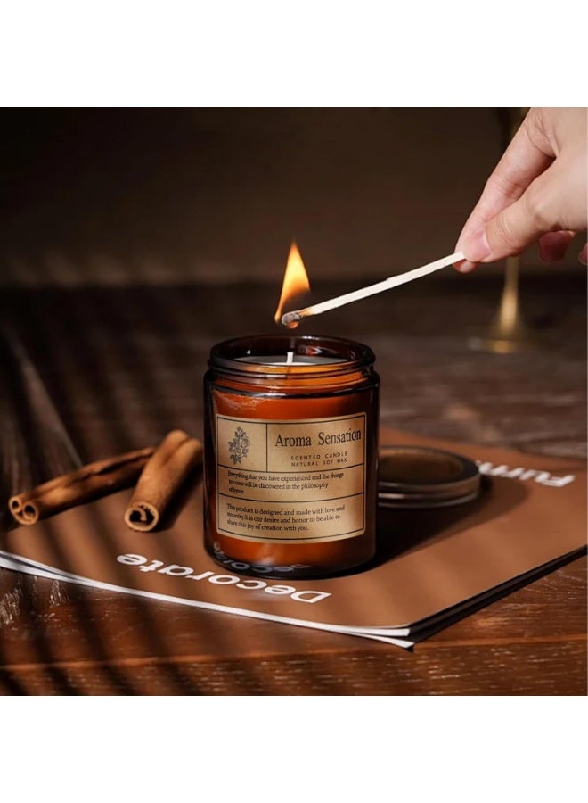 Aroma Sensation Organic Sandalwood Rose Candle - Home Soy Candle, Exclusive Gift for UAE Festivals - Eid al Fitr/Christmas/National Day Atmosphere Home Decoration (7 oz) - Image 5