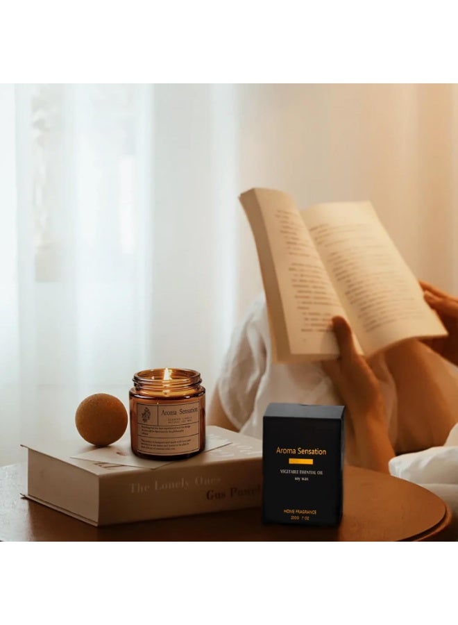 Aroma Sensation Organic Sandalwood Rose Candle - Home Soy Candle, Exclusive Gift for UAE Festivals - Eid al Fitr/Christmas/National Day Atmosphere Home Decoration (7 oz) - Image 4