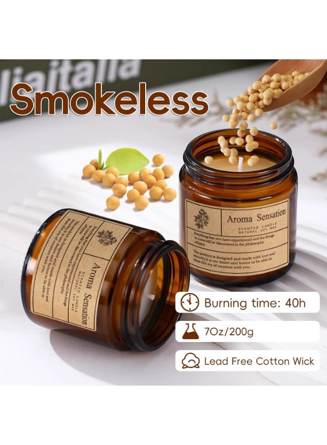 Aroma Sensation Organic Sandalwood Rose Candle - Home Soy Candle, Exclusive Gift for UAE Festivals - Eid al Fitr/Christmas/National Day Atmosphere Home Decoration (7 oz) - Image 2