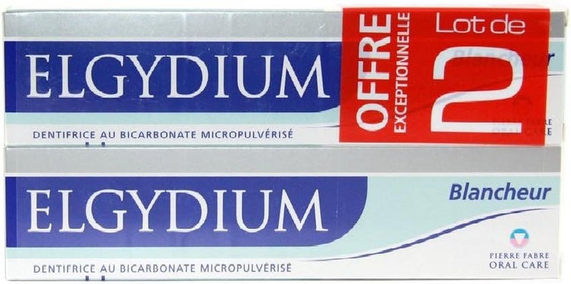 Elgydium Whitening Toothpaste with Bicarbonate - Lot of 2 x 75 ml