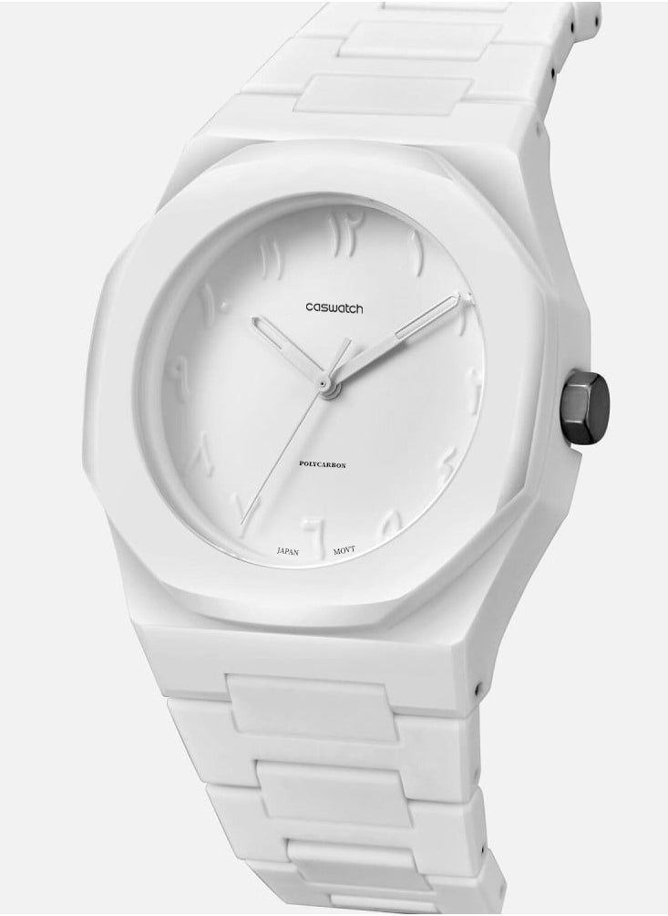 CASWATCH - White carbon watch with Arabic numbers - Image 1