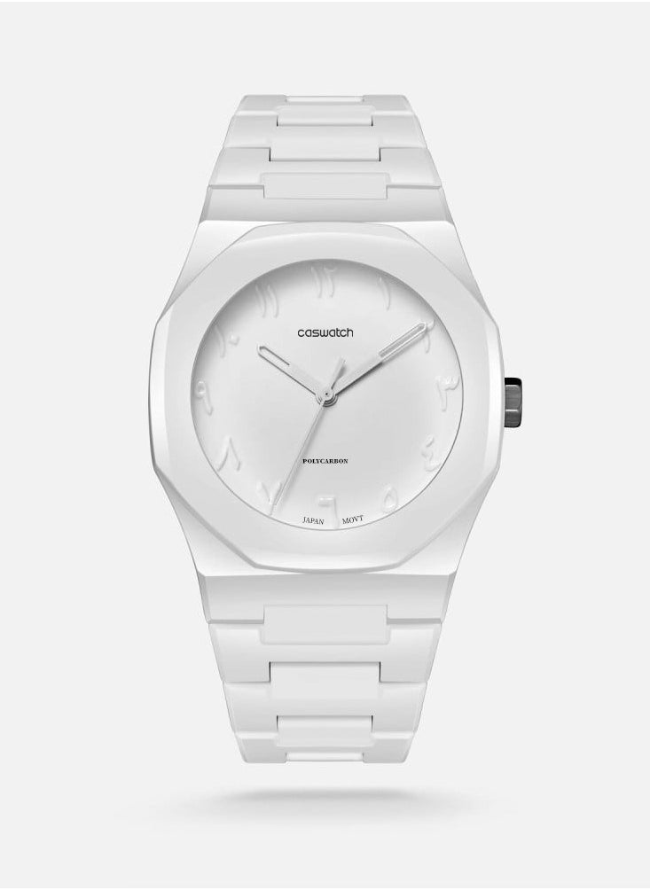 CASWATCH - White carbon watch with Arabic numbers - Image 1