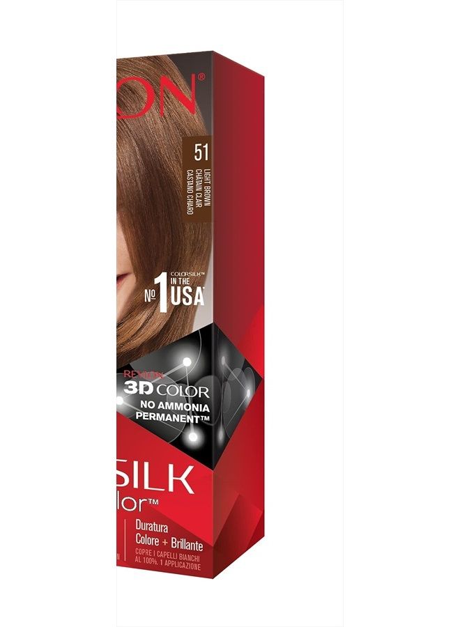 Revlon ColorSilk Hair Color, 51 Light Brown 1 ea - Image 3