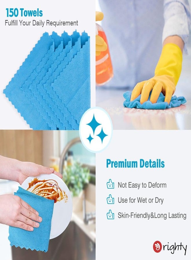 Orighty Shop Towels Bulk, 150 Pack Shop Rags Reusable, Microfiber Cleaning Rags for Cars, Multi-Purpose Cleaning Cloths for Automotive, Mechanic, Kitchen, Lint Free Towels 11.5’’ x 11.5’’, Blue - Image 5