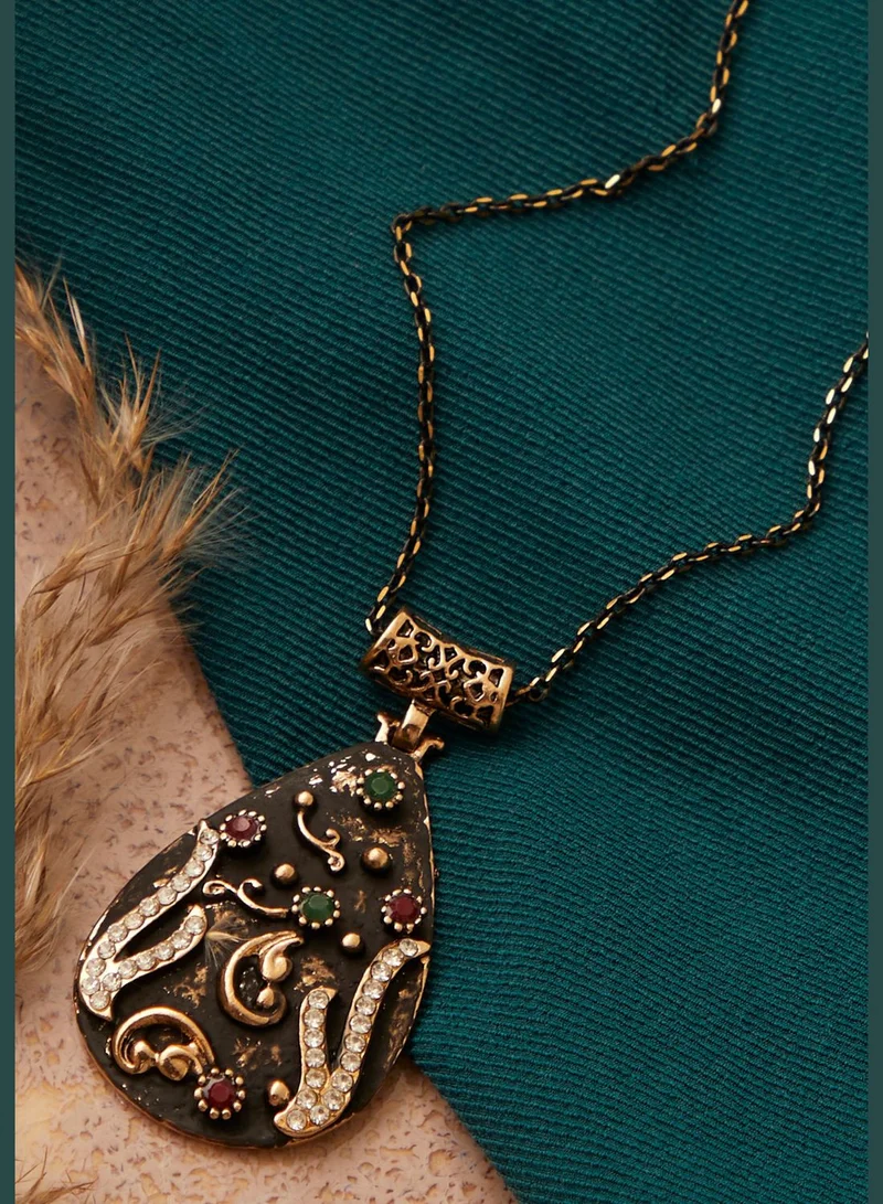 SOHI Gold Plated Designer Stone Necklace