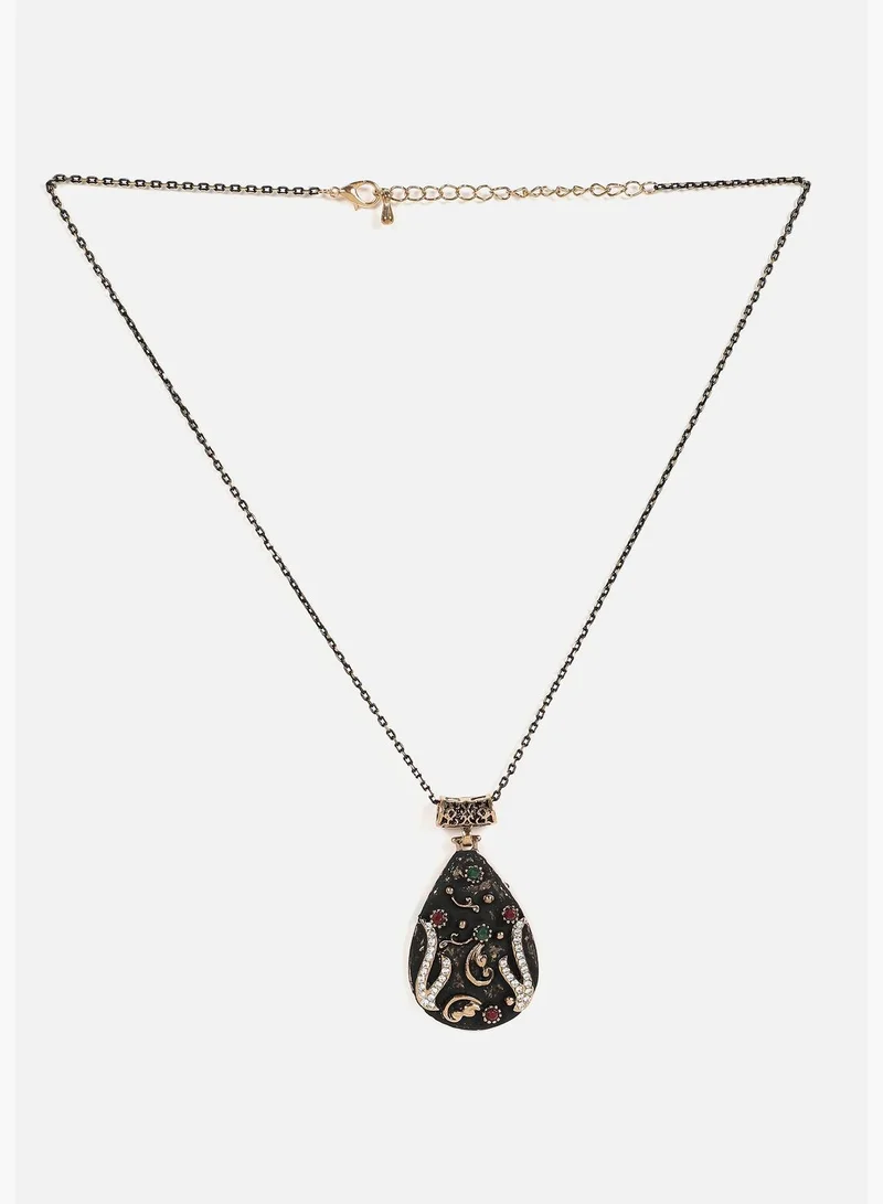 SOHI Gold Plated Designer Stone Necklace