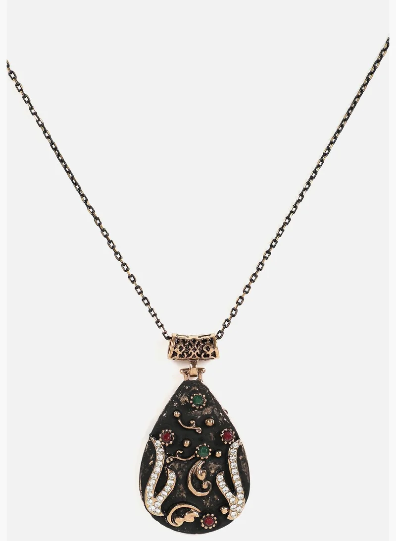 SOHI Gold Plated Designer Stone Necklace