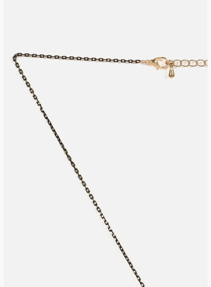 SOHI Gold Plated Designer Stone Necklace