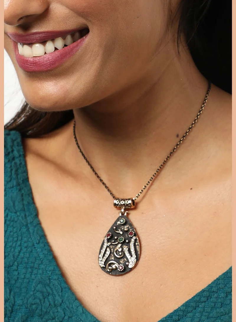 SOHI Gold Plated Designer Stone Necklace