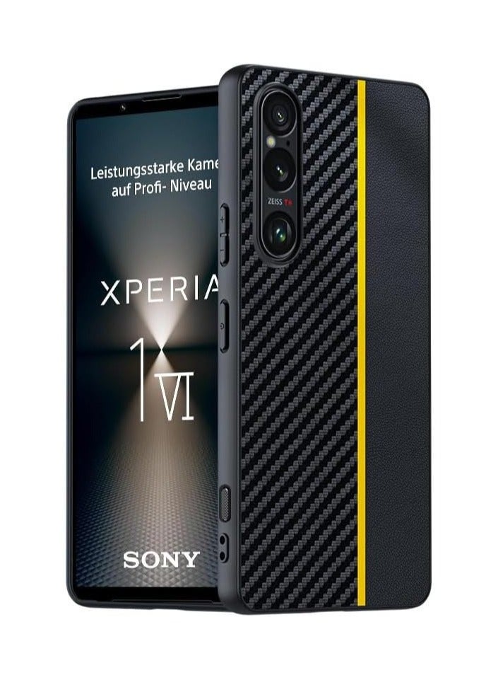 general Carbon Fiber Texture Leather Compatible with Sony Xperia 1 VI 5G Case Cover Ultra Thin Shockproof Back for Sony Xperia 1 VI