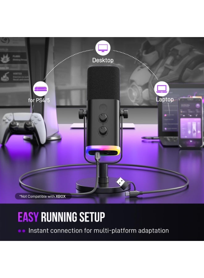 FIFINE AmpliGame AM8 USB/XLR Dynamic Microphone for Gaming Streaming - Image 2
